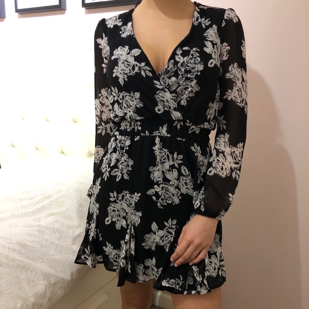Black & White Floral Dress